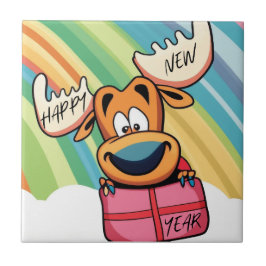Alce feliz ano novo - Design de Celebração Festiva