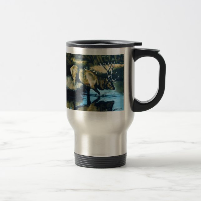 Alces de Bull das "reflexões" na caneca de viagem (Direita)