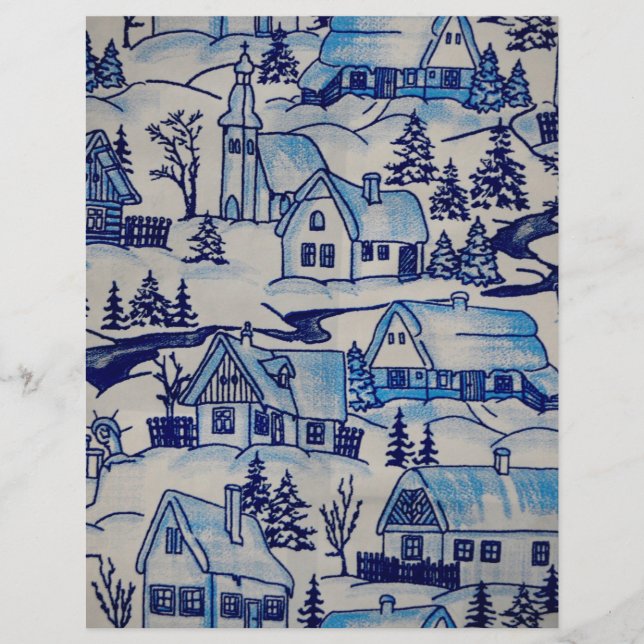 Aldeia de Natal Azul Vintage (Frente)