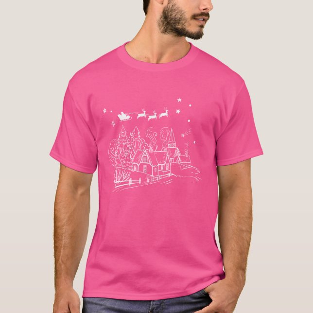 aldeia de natal Camisa de Natal Merry Retro (Frente)