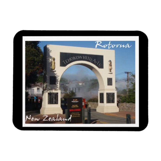 Aldeia viva Maori Rotorua, ímã da Nova Zelândia (Horizontal)