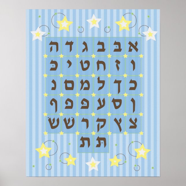 Alef Beis Poster (azul claro) (Frente)