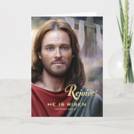Alegra-te. Jesus é Risen. Cartões de saudação de p