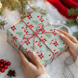 Alegre Papel de Presente de Natal com Porquinhos V