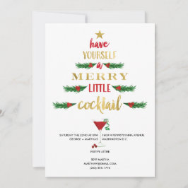 Alegre pouco convite da festa de Natal do cocktail