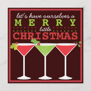 Alegre pouco convite do cocktail do Natal