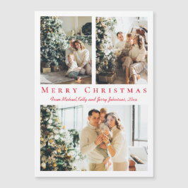 alegre script vermelho de natal 3 fotos com íman d