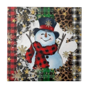 Alegres Azulejos Cerâmicos de Neve 3D