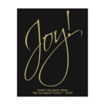 Alegria! Cartão de Feriado de ORÇAMENTO Dourado e 