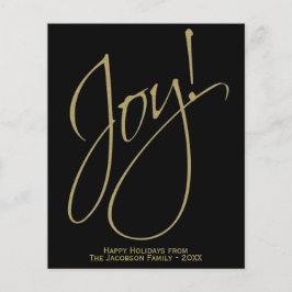 Alegria! Cartão de Feriado de ORÇAMENTO Dourado e