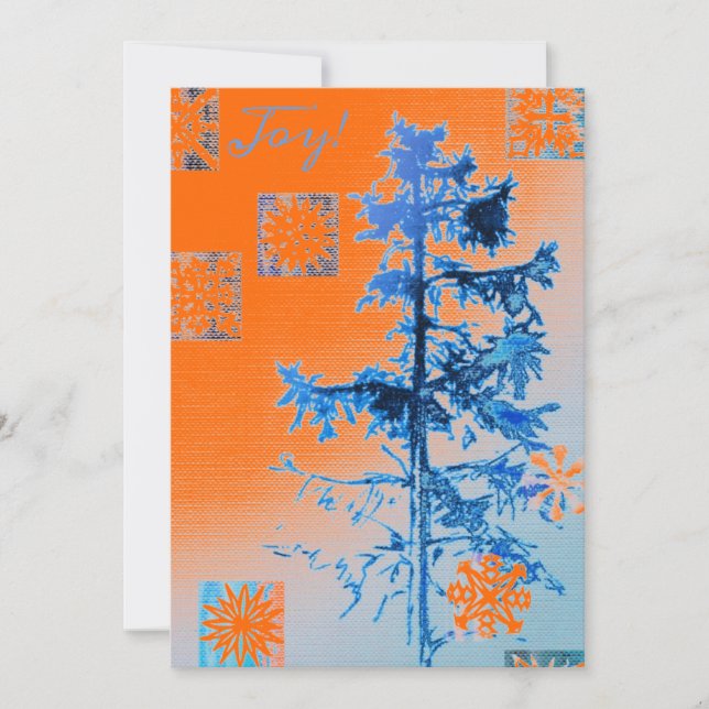 Alegria! Cartão sazonal laranja quente (Frente)