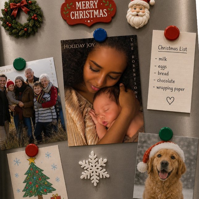 Alegria de Férias Moderno Ímã Foto Natal (Criador carregado)
