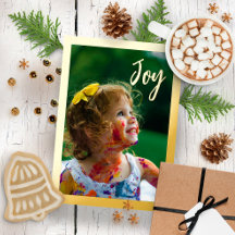 Alegria de Natal com Foto Gold Foil