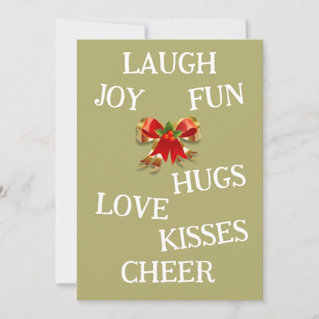 Alegria do Cartão de Férias Planas de Natal (Frente)