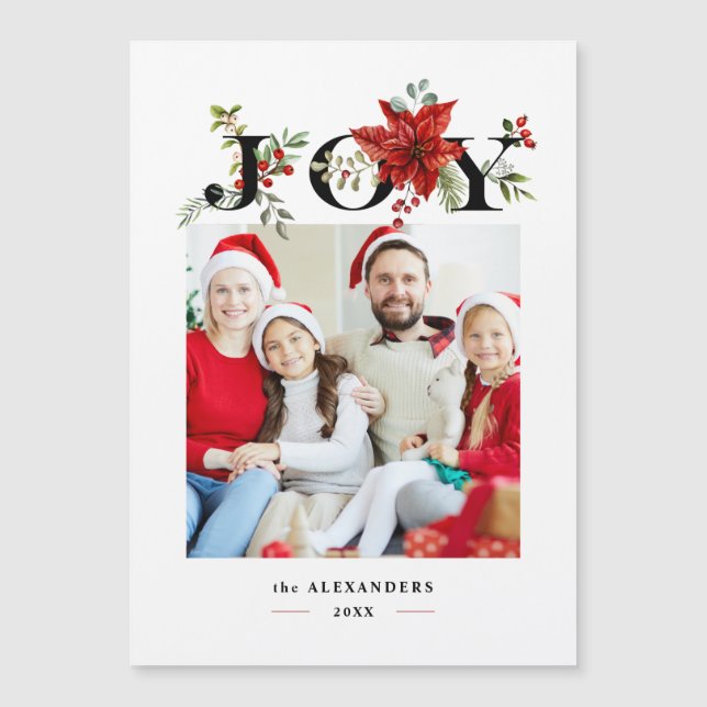 Alegria Festiva Colorida com Poinsettias e Berries (Frente)