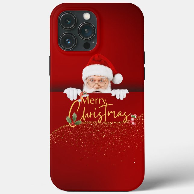 Alegria Festiva: Papai Noel Feliz iPhone de Natal (Verso)