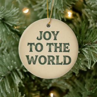 Alegria para o Mundo Enfeite de Natal Vintage