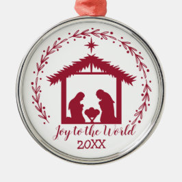 Alegria para o Mundo Ornamento de Natal em Metal N