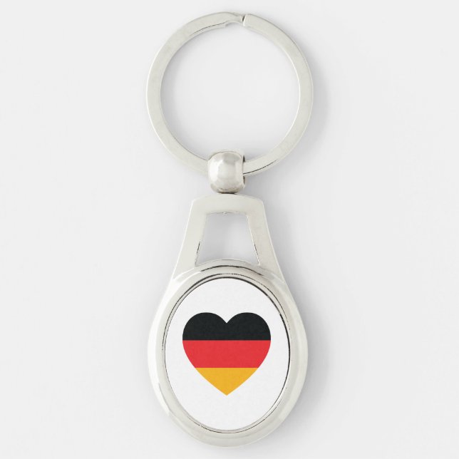 Alemanha Flag Heart Chaveiro (Frente)