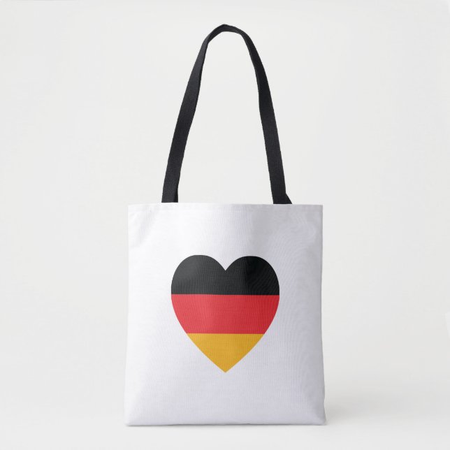 Alemanha Flag Heart Tote Bag (Frente)