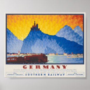 Alemanha por Poster vintage ferroviário do sul de
