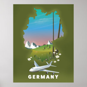 Alemanha - poster de viagens Ilustrado