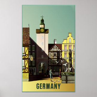 Alemanha. poster de viagens vintage.
