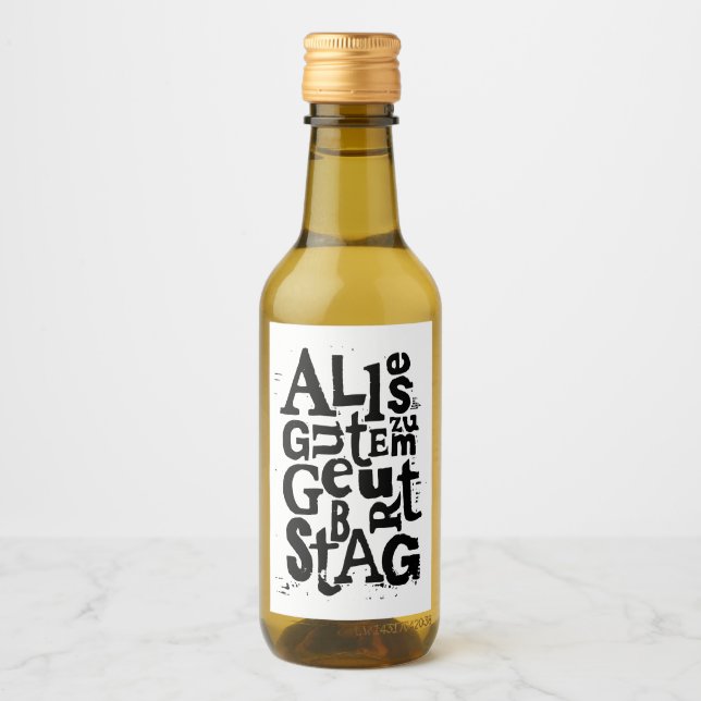 Alemão "Feliz Aniversário" Lino Impressão (Frente)