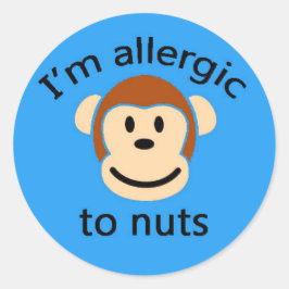 Alerta de alergia ao adesivo de macaco azul