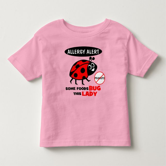 Alerta de Alergia de amendoim Camisa de Ladybug (Frente)
