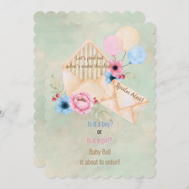 Alerta do Spoiler Gênero Revelar Convite de festas (Frente/Verso)