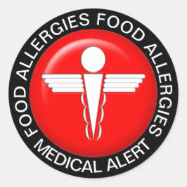 Alerta médico - adesivo redondo clássico vermelho