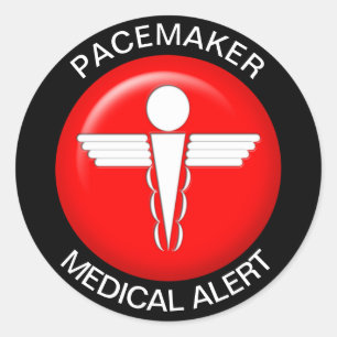 Alerta Médico do Pacemaker - Adesivo Redondo