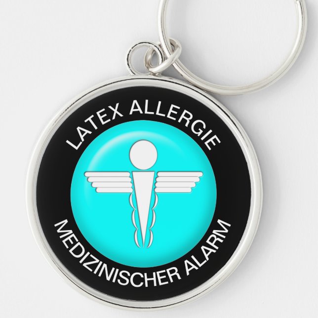 Alerta Médico LATEX ALLERGIE - Chaveiro de Botões (Frente)