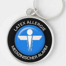 Alerta Médico LATEX ALLERGIE - Chaveiro de Botões