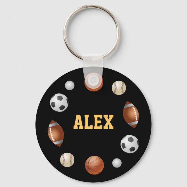 Alex World of Sports Chaveiro - Preto (Frente)
