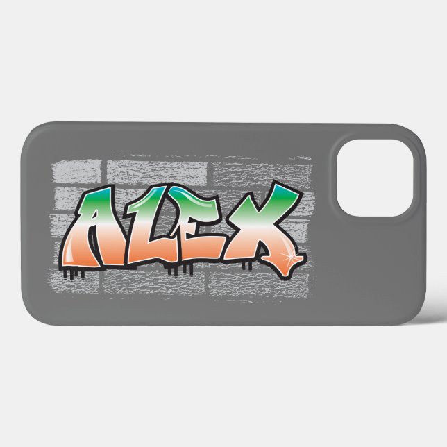 ALEX Your Name Graffiti Brick Wall Paint Splatter (Verso (horizontal))