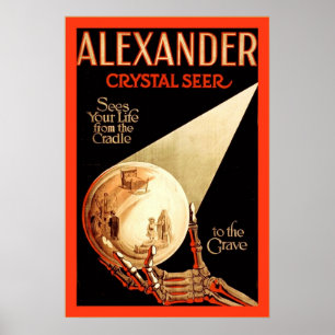 Alexander, poster de cristal do mágico do vintage