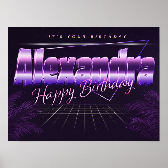 Alexandra Name Vorname retro Poster Geburtstag (Frente)