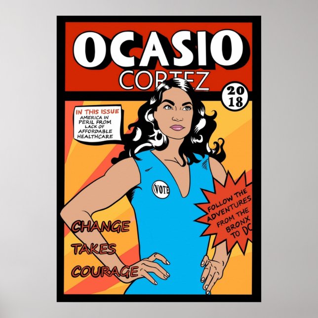 Alexandria Ocasio Cortez - Impressão de banda dese (Frente)