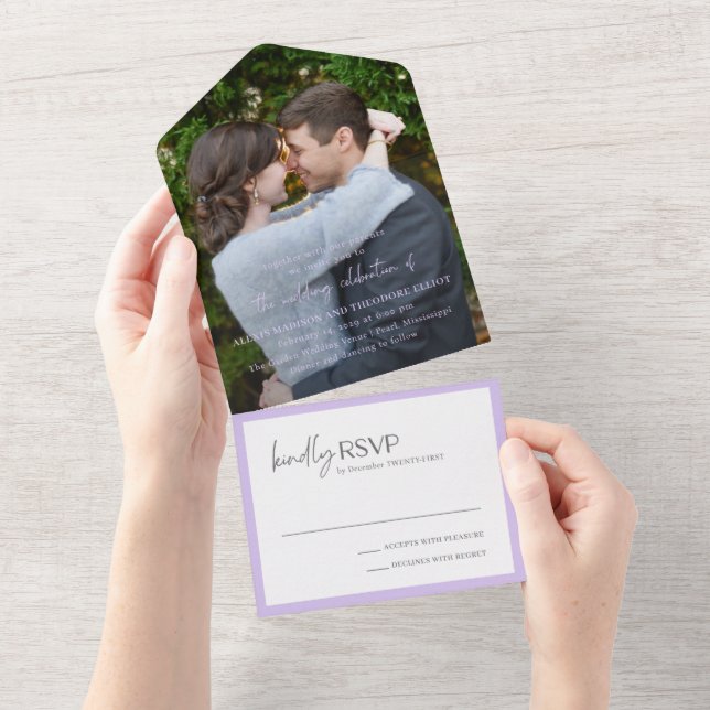 Alexis Lavanda Elegant Modern Wedding (Aba destacável)