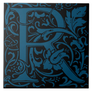 Alfabeto Arte Nova de William Morris Folha Carta R