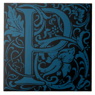 Alfabeto Arte Nova de William Morris Folha Letra P