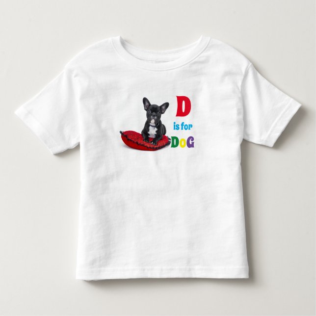 Alfabeto Bonito D é para Camiseta Menina de Cachor (Frente)