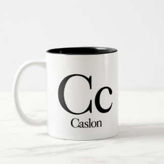 Alfabeto da caneca da tipografia - Caslon