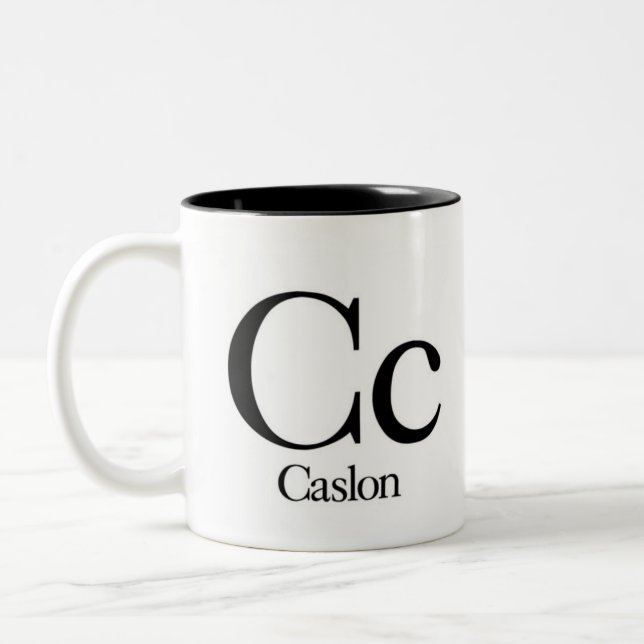 Alfabeto da caneca da tipografia - Caslon (Esquerda)