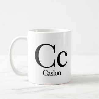 Alfabeto da caneca da tipografia - Caslon