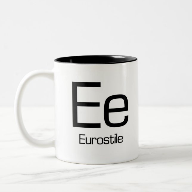 Alfabeto da caneca da tipografia - Eurostile (Esquerda)