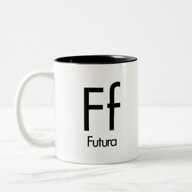 Alfabeto da caneca da tipografia - Futura (Esquerda)