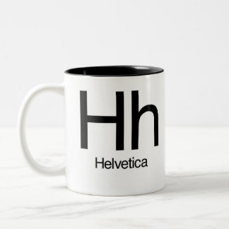 Alfabeto da caneca da tipografia - Helvética